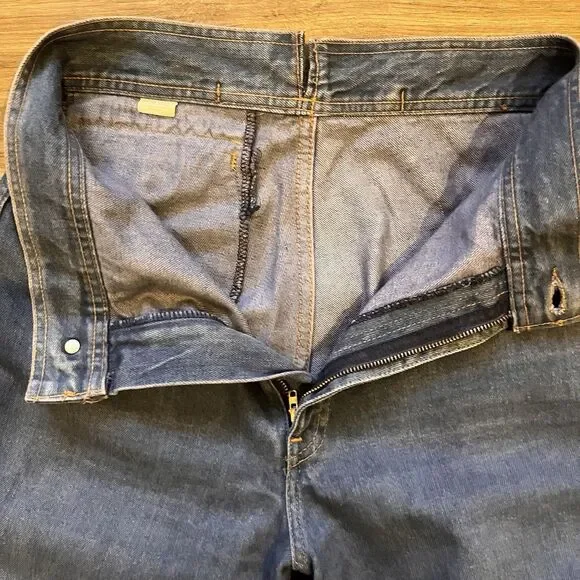 Rare Vintage 70's Retro Wide Leg Levi’s High Waist Indigo Jeans Size 28 - Picture 12 of 15